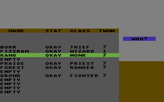 Phantasie II screenshot 4 for Commodore 64